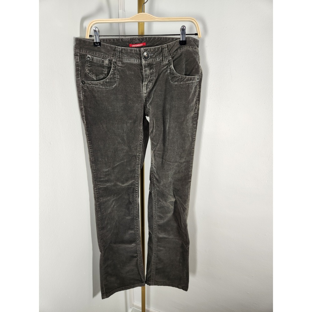 Vintage Union Bay Low Rise Gray Corduroy Boot Cut Pants Size 9 Juniors